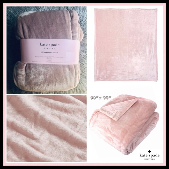 Kate Spade Fleece Plush Queen Pink Blanket - Picture 7 of 7